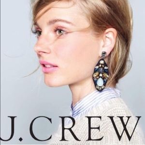 J.CREW embroidered jewel earrings